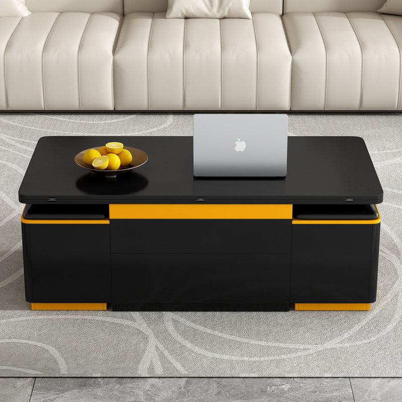 Multi Functional Adjustable Coffee Table With 4 Storage Stools