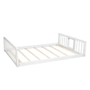 Full-Over-Full-Over-Full Triple Bed with Built-in Ladder and Slide , Triple Bunk Bed with Guardrails, White(OLD SKU :LP000052AAK)