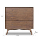 Caroline - Mid-Century Modern Dresser 3 Drawer - Brown / Wood