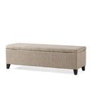 Glouster - Contemporary Storage Ottoman V2 With Upholstered Fabric - Sand