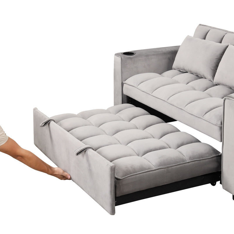 Multi Functional Sofa Bed With Cup Holder And USB Port For Living Room Or Apartments