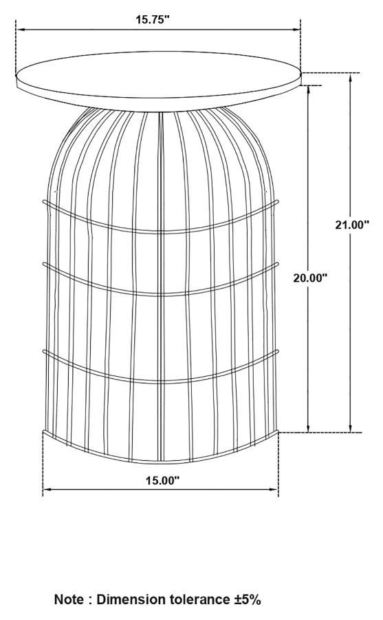 Bernardo - Round Accent Table With Bird Cage Base - Natural And Gunmetal