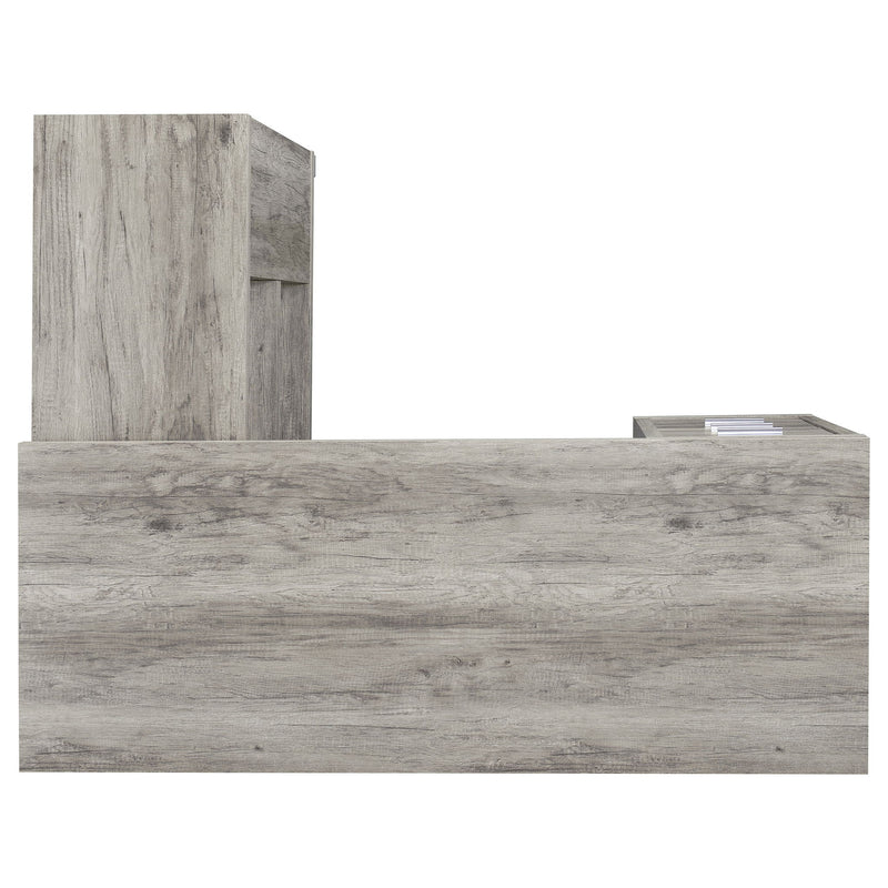 Transitional L Shape Computer Desk With Multiple Storage And Built In File Cabinet