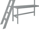 Loft Bed Full with desk,ladder,shelves , Grey