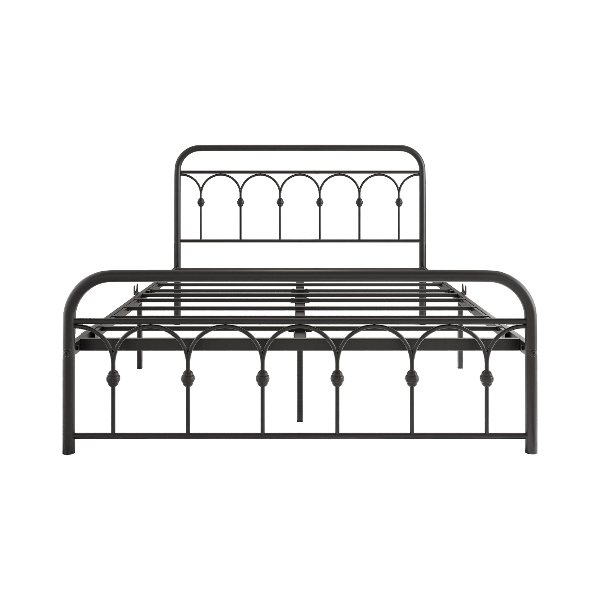 Queen Metal Bed Frame with Headboard and Footboard Platform Queen Size No Box Spring Needed 12.4" Under Bed Storage, Queen Size Black - Atlantic Fine Furniture Melbourne FL