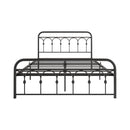 Queen Metal Bed Frame with Headboard and Footboard Platform Queen Size No Box Spring Needed 12.4" Under Bed Storage, Queen Size Black