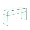 Modern Glass Console Table With Rounded Edges For Versatile Use Tempered Glass - Clear