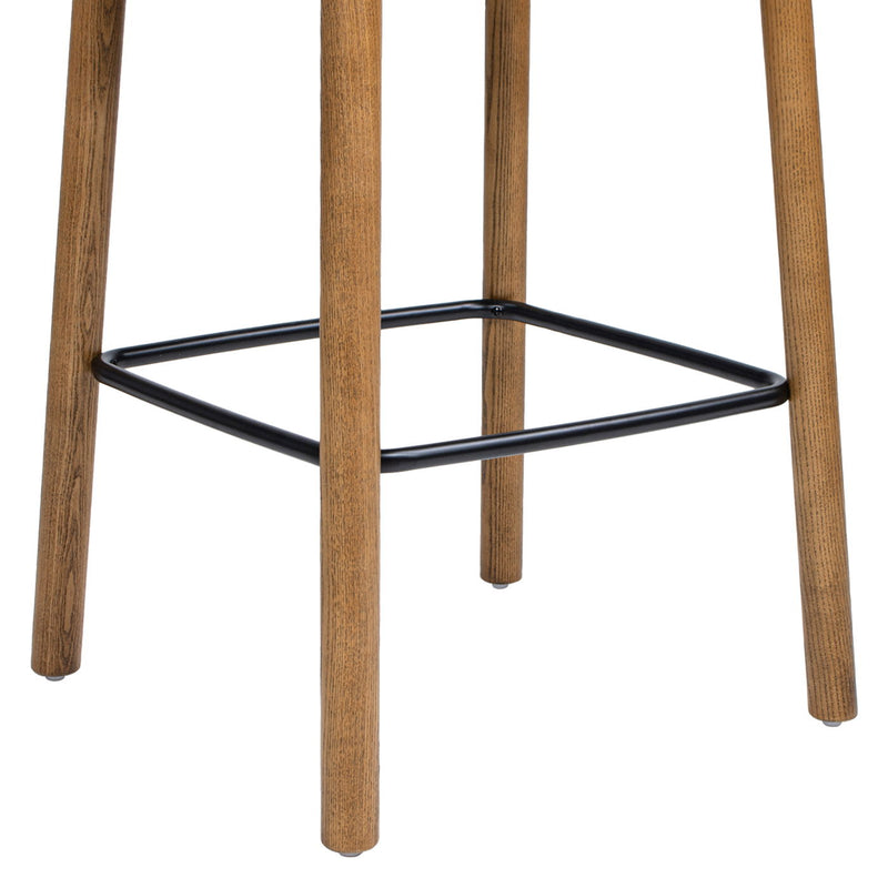 Sven - Modern Minimalist Low Back Counter Stool - Dark Brown Walnut