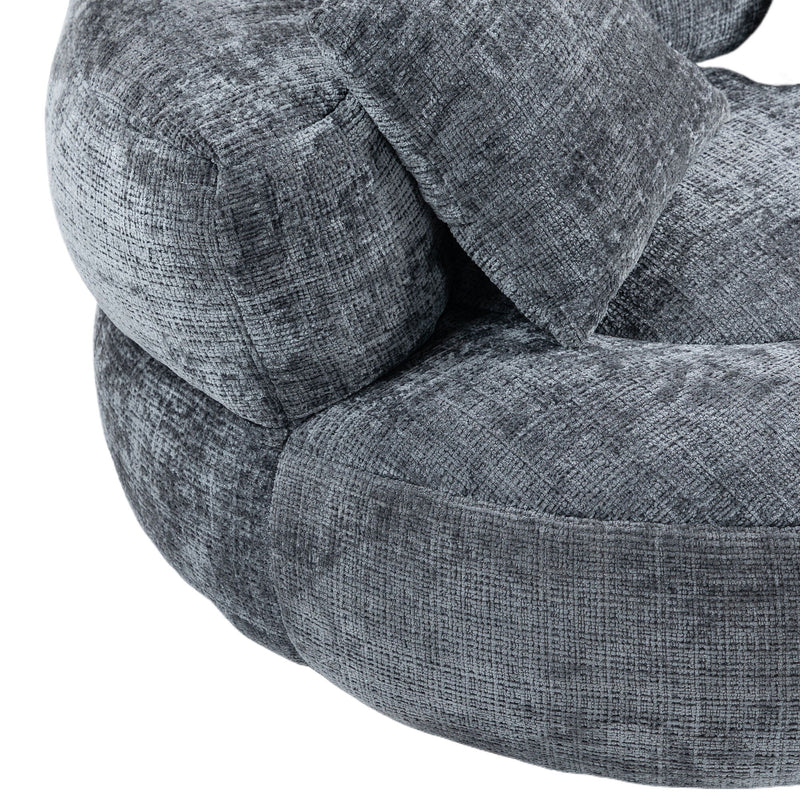 Lazy Sofa High Back Bean Bag Chair Couch With 3 Pillows