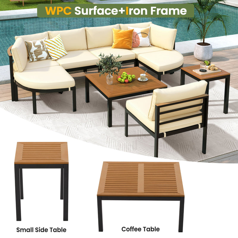 Outdoor Sectional Sofa Set Patio Seating Group With Cushions