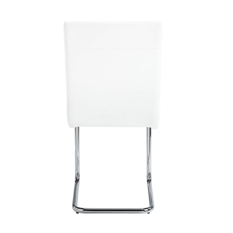Palton - Side Chair (Set of 2) - White Synthetic Leather & Chrome