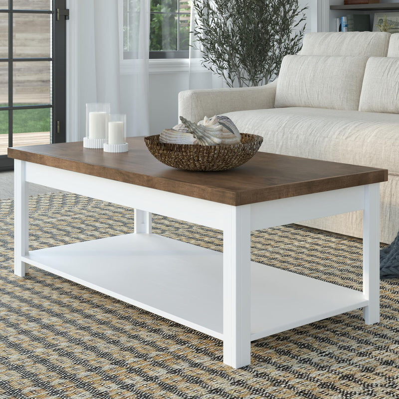 Hampton - 48" Hampton - Coffee Table - Jasmine Whitewash And Barnwood