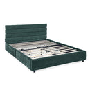 Modern Cushioned Bed Frame With Headboard And Drawers