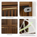 Medieval Modern Shoe Cabinet With 2 Flip Drawers And Fence Design