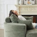 Single Swivel Chair, Fluffy Modern Sleeper, 360 Degree Swivel Chair For Living Room - Green