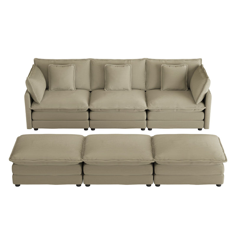 Modern Modular Sectional Sofa With Side Storage Pockets For Living Room