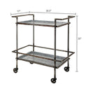 Percy Galvanized Metal Bar Cart - Gray