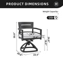 Outdoor Patio Swivel Rocker With Outdoor Grade Sunbrella Fabric Cushions (Set of 2) - Ember Black