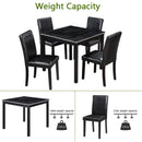 5 Pieces Wooden Dining Table Set, Square Table And 4 Upholstered Chairs