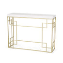 Modern Glam Console Table With Geometric Design - Gold