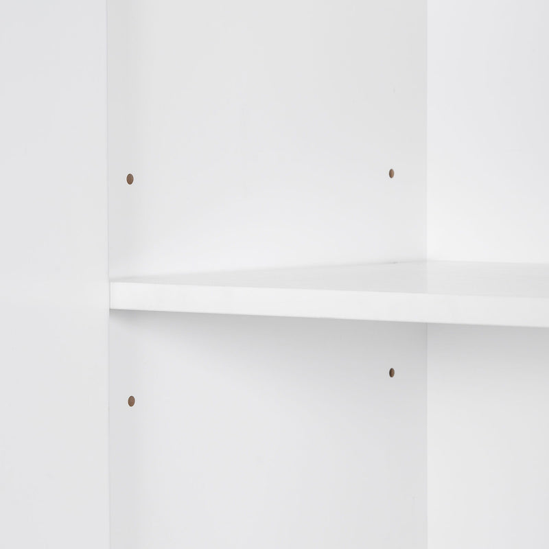 Modern Bathroom Storage Cabinet With Two Laundry Baskets, One Drawer, Adjustable Shelf
