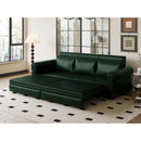 3 In 1 Convertible Sleeper Sofa With Nailhead Trim & Rolled Arm