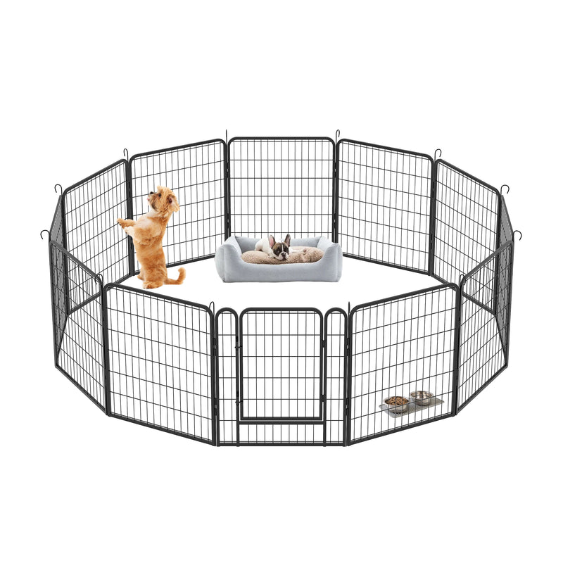 Heavy Duty Metal Playpen With Door, Dog Fence Pet Exercise Pen For Outdoor, Indoor