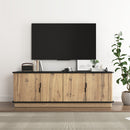 Grain 4 Door TV Cabinet, An Ideal Choice For TV And Item Storage In Modern Homes, A Perfect Blend Of Nordic And Modern Minimalist Styles - Black