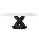 Rectangular Dining Table, Table For 8 Guests - Black / White