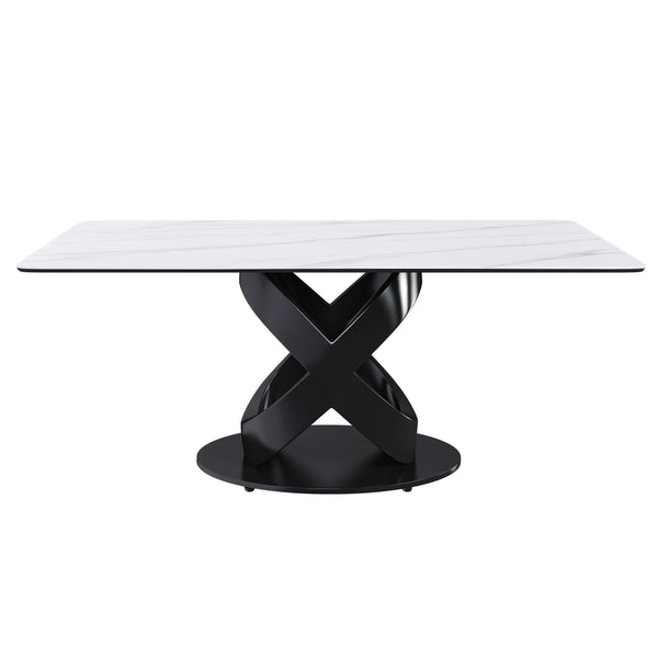 Rectangular Dining Table, Table For 8 Guests - Black / White