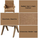 Zoey - Arm Chair (Set of 2) - Chocolate Chenille & Oak