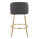 Toriano - Contemporary, Fixed Height Counter Stool With Swivel With Round Footrest (Set of 2)