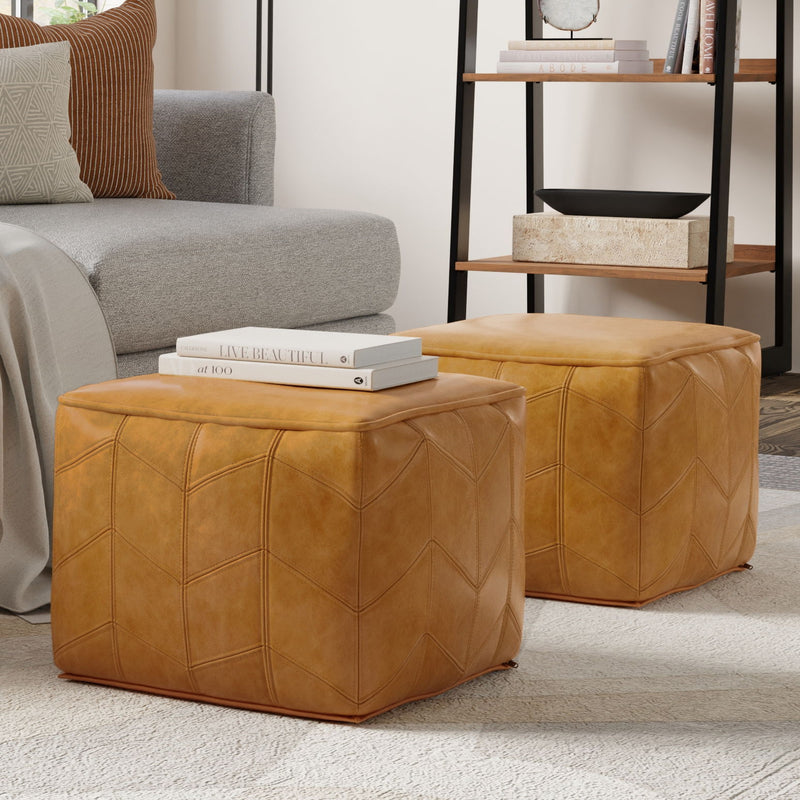 Morden - Square Pouf - Brown