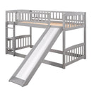 Low Bunk Bed With Slide, Fence And Ladder