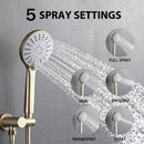 Wall Mounted Shower Set With High Pressure 10" Rain Shower Head And 5 Function Handheld Shower Head