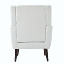 Modern Accent Chair, Chenille Arm Chairs For Living Room, Upholstered Mordern Armchair, Comfy Soft Padded Lounge Chair In Small Space, Bedroom, With Pillow, Solid Wood Leg