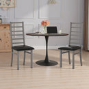 Metal Dining Chairs With Steel Legg, High Back Armless Design