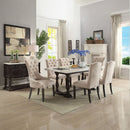 Gerardo - Server - White Marble Top & Weathered Espresso