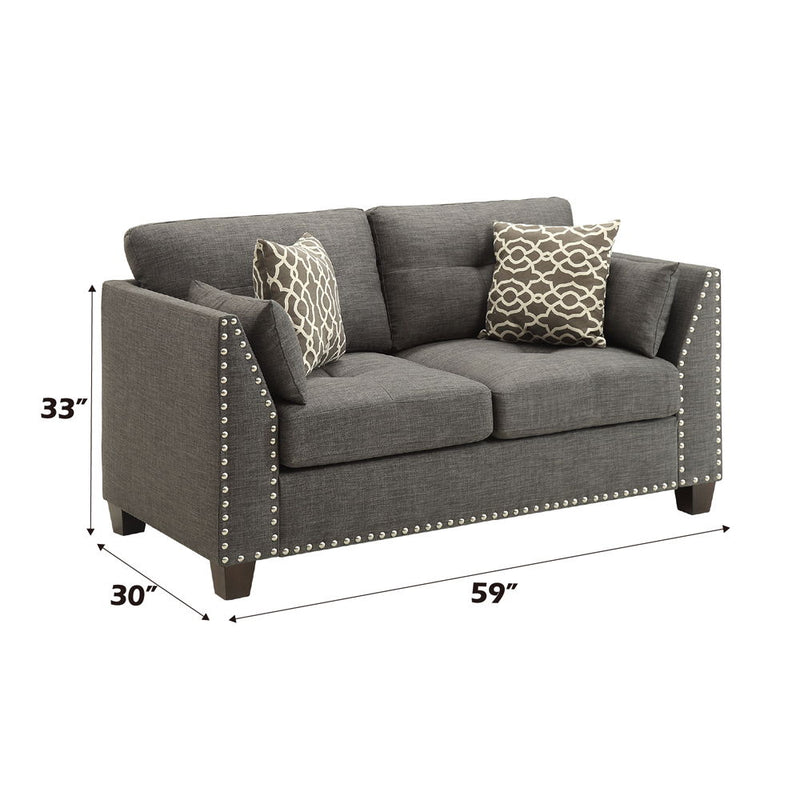 Laurissa - Loveseat - Light Charcoal Linen