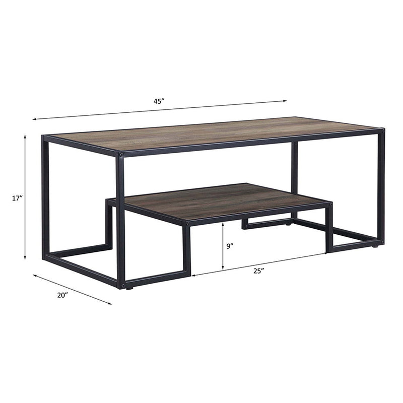 Idella - Coffee Table - Rustic Oak & Black