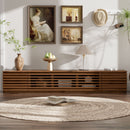 TV Stand For TVs, Entertainment Center With Cable Management And Soft Closing Hinges - Walnut