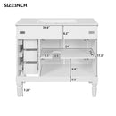 Bathroom Vanity With Ceramic Sink, 2 Doors 3 Drawers, Soft Close Design