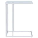 Stella - Glass Top C-Shaped Sofa Side Table - Chrome