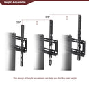 43.3" Multi-Function TV Stand Height Adjustable Bracket Swivel 3 Tier - Black