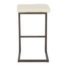Roman - Industrial Counter Stool (Set of 2) - Antique Metal / Cream