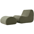 Curved Lounge Chair With Ottoman And High Resilience Foam