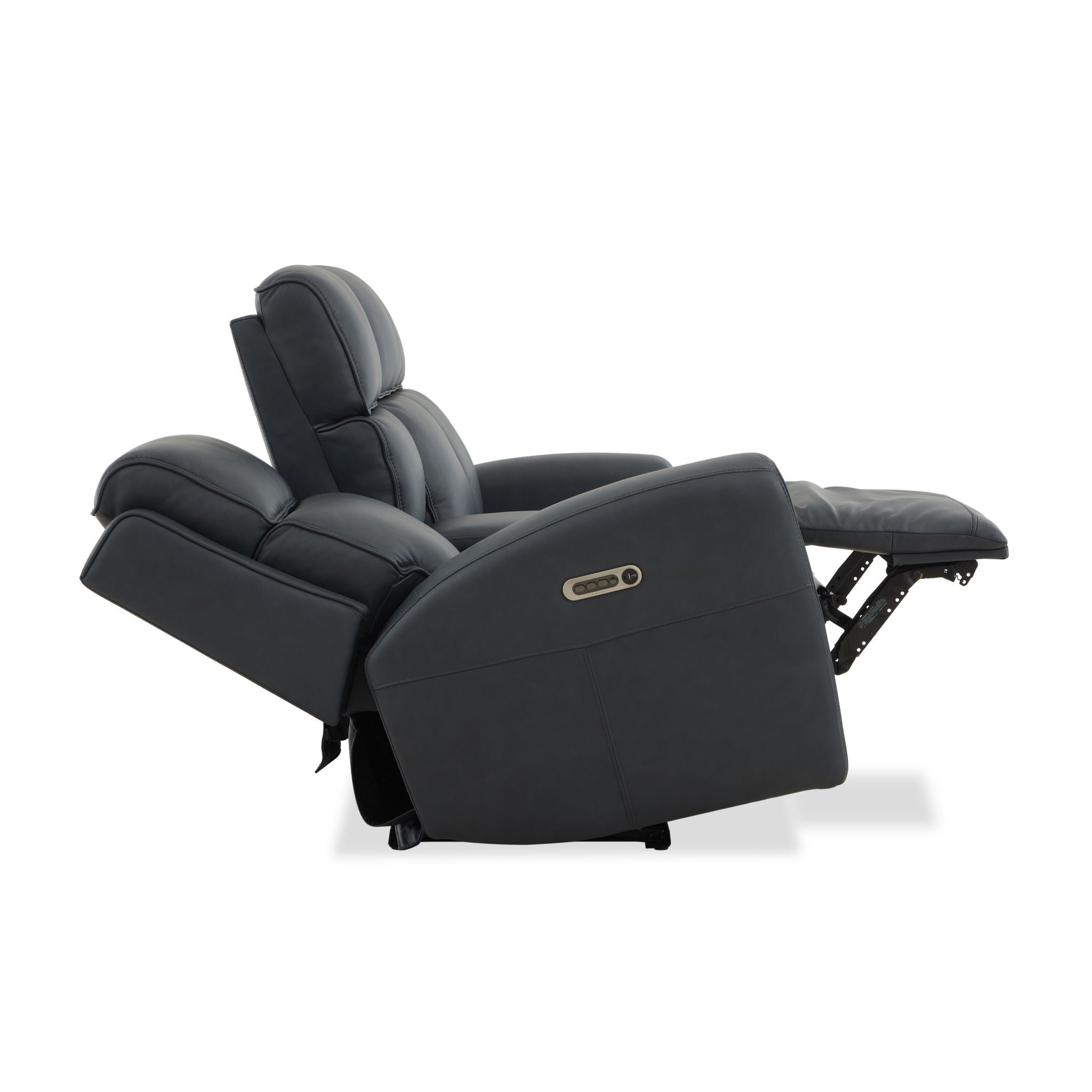 Warren - Power Reclining Loveseat With Console, Power Headrest & Lumbar - Black