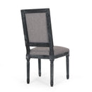 French Country Style Dining Chair With Upholstered Seating And Fluted Legs