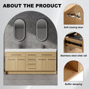 Freestanding Bathroom Vanity With Resin Sink, Soft-Closing Doors And Drawers