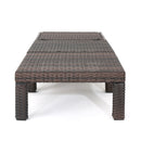 Outdoor Chaise Lounge With Wicker Design And Adjustable Backrest - Brown